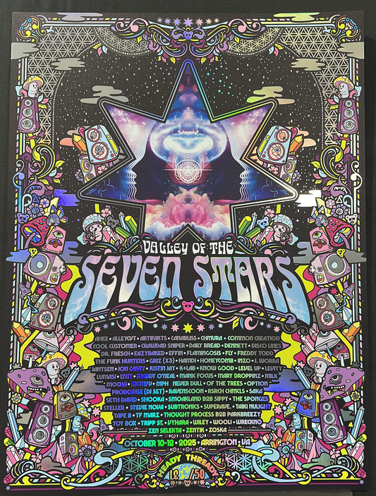 7 Stars Rainbow Holographic Foil Print