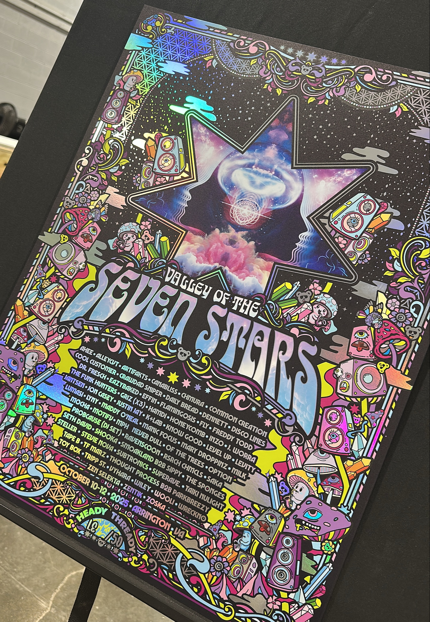 7 Stars Rainbow Holographic Foil Print