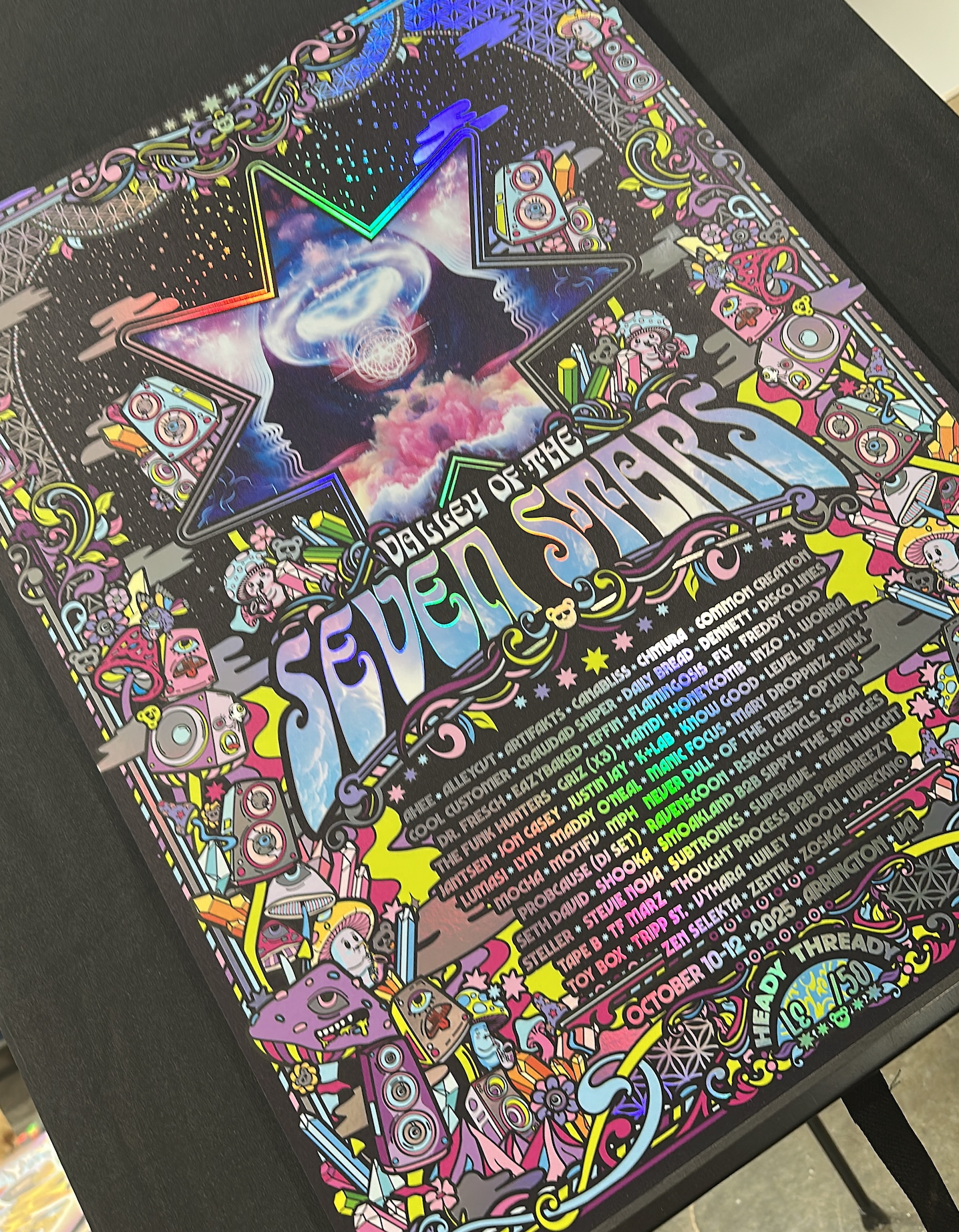 7 Stars Rainbow Holographic Foil Print