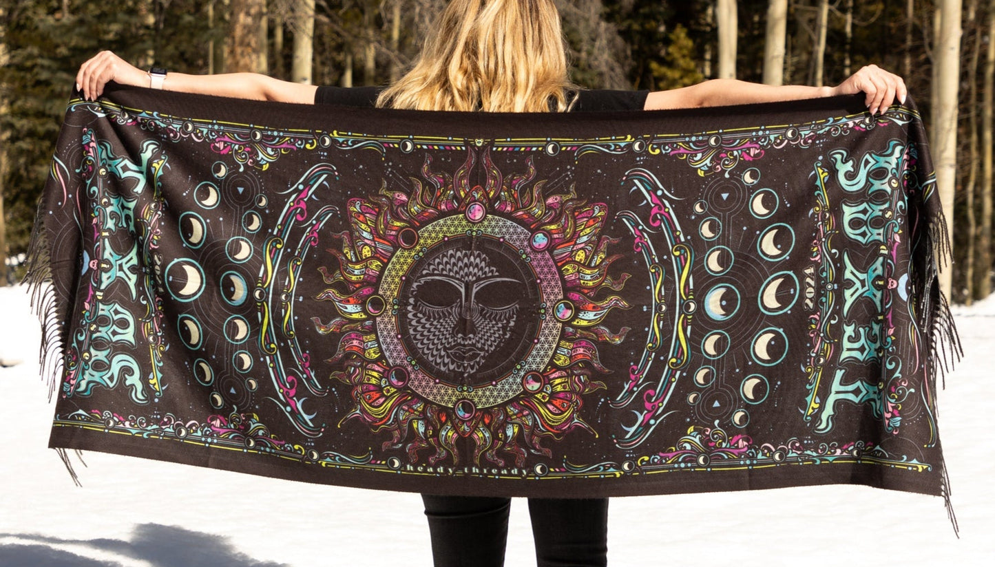 Texas Eclipse 2024 Double Sided Pashmina