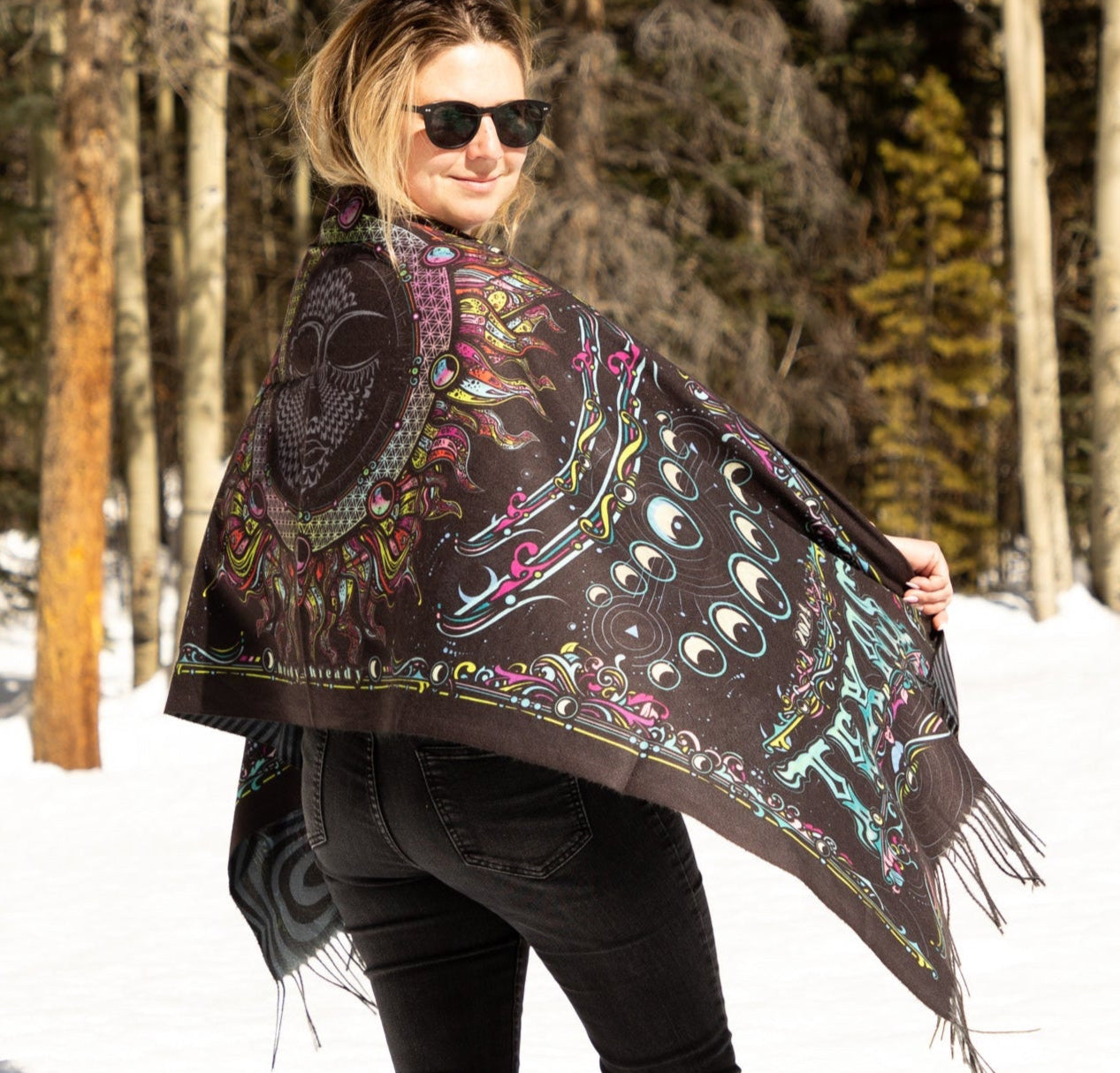 Texas Eclipse 2024 Double Sided Pashmina