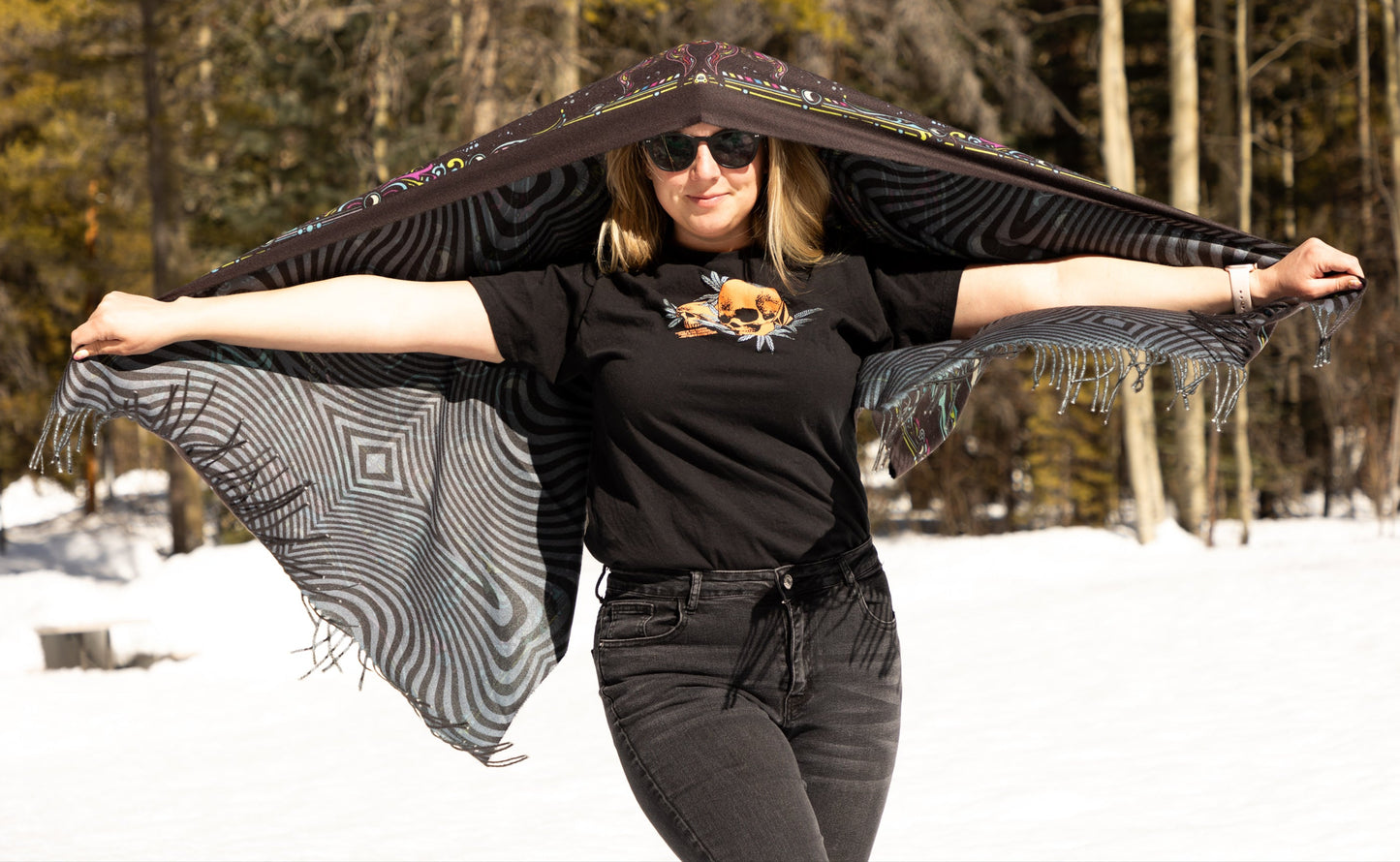 Texas Eclipse 2024 Double Sided Pashmina