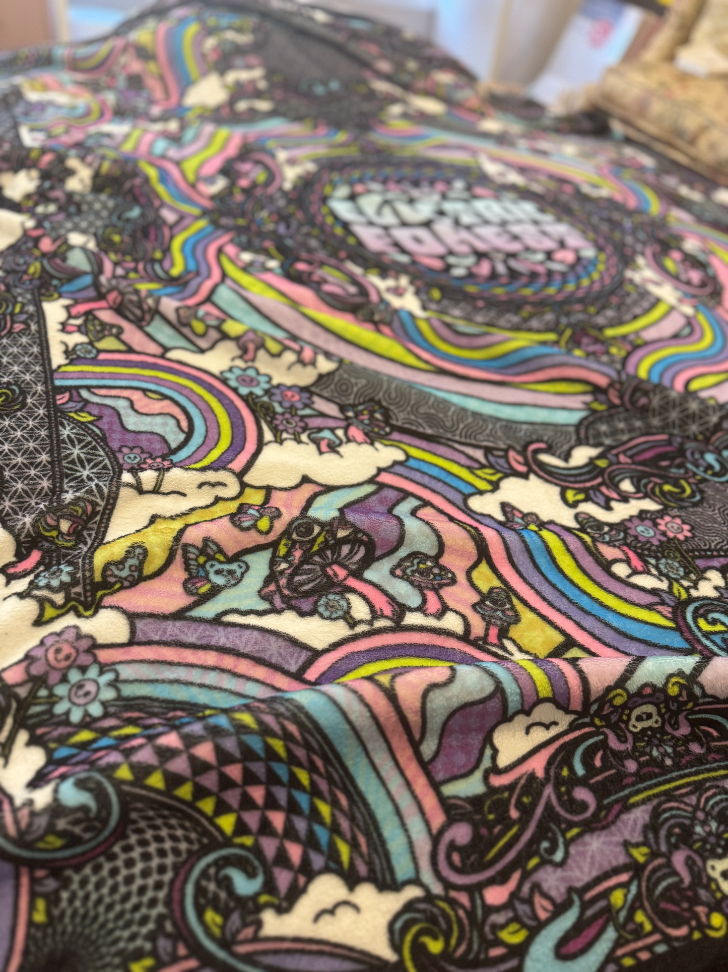 Electric Forest Double Sided Fuzzy Blanket