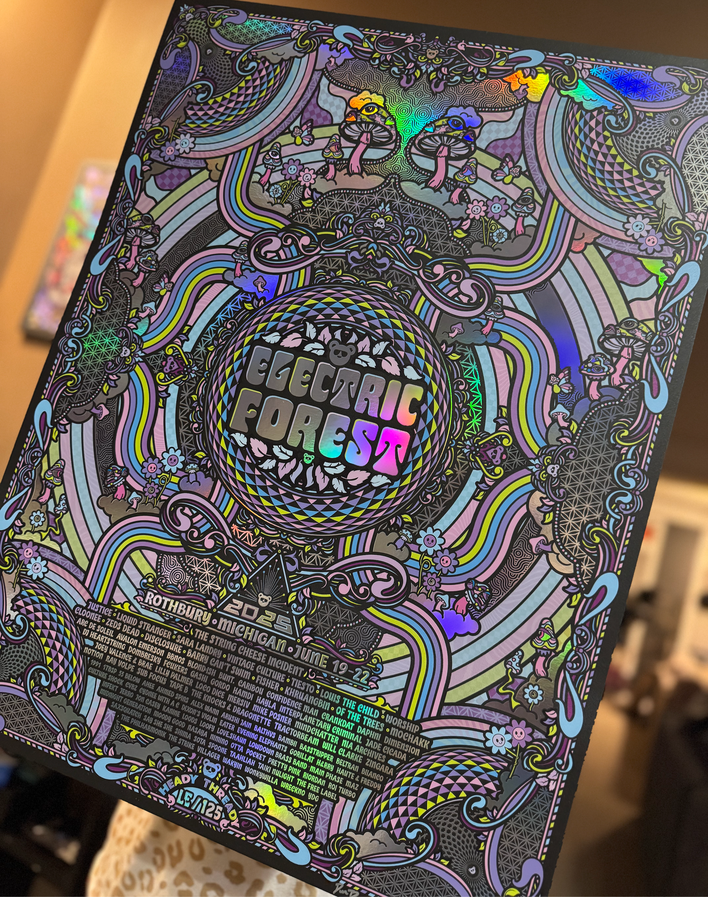 Electric Forest 2025 Rainbow Holographic Foil Print