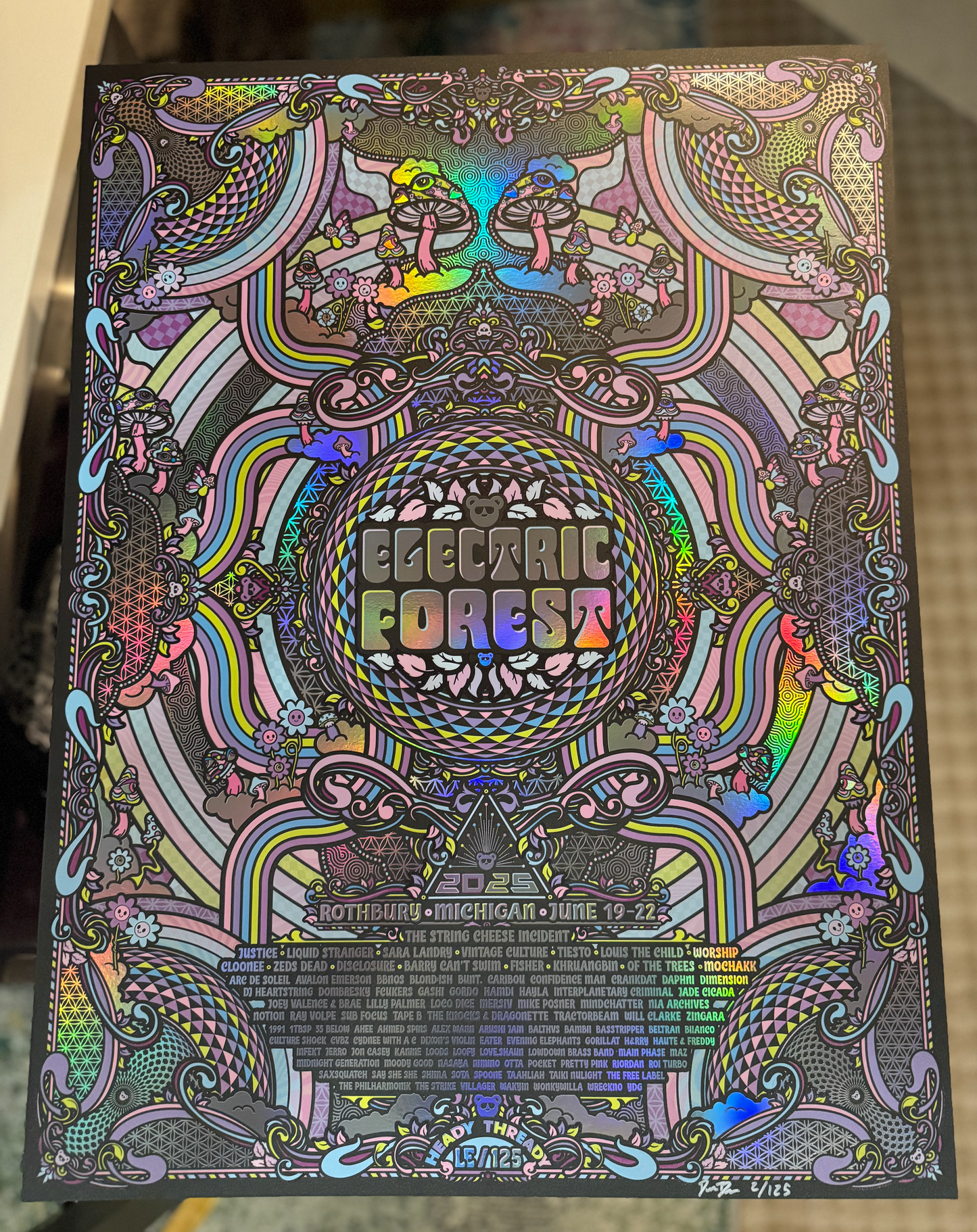 Electric Forest 2025 Rainbow Holographic Foil Print