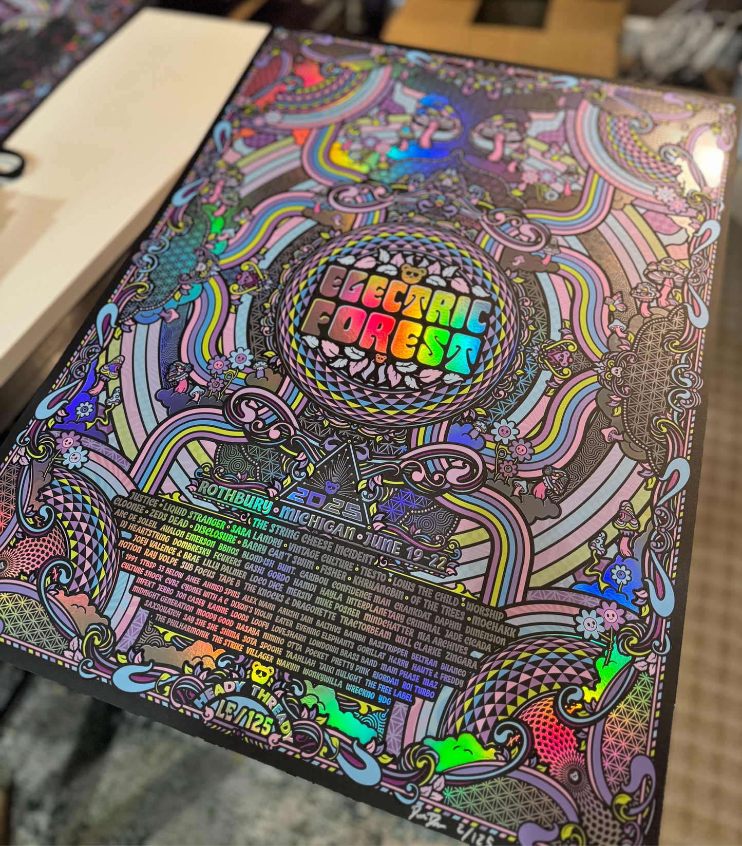 Electric Forest 2025 Rainbow Holographic Foil Print