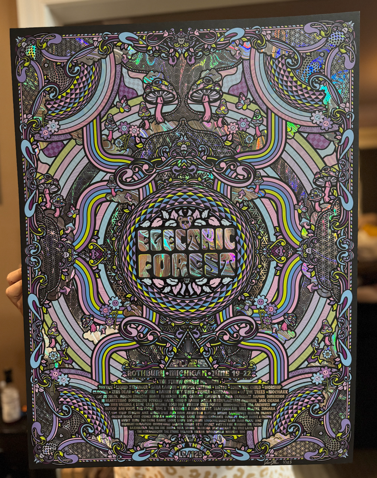 Electric Forest 2025 Rainbow Holographic Swirl Foil Print