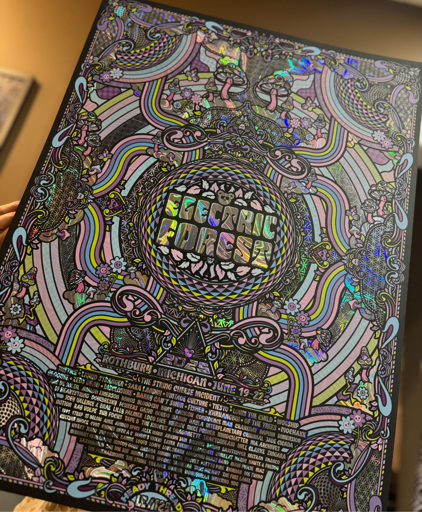 Electric Forest 2025 Rainbow Holographic Swirl Foil Print