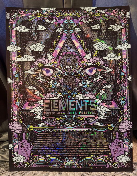 Elements 2026 Rainbow SWIRL Holographic Foil Print