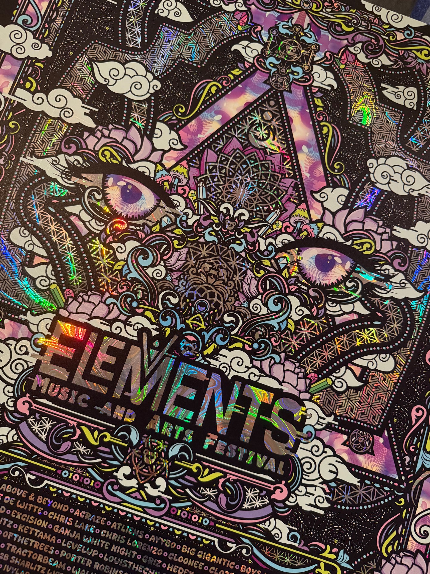 Elements 2026 Rainbow SWIRL Holographic Foil Print
