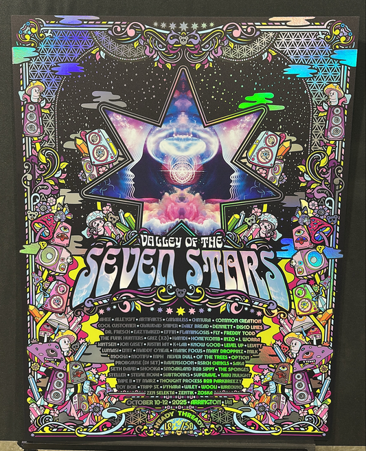 7 Stars Rainbow Holographic Foil Print