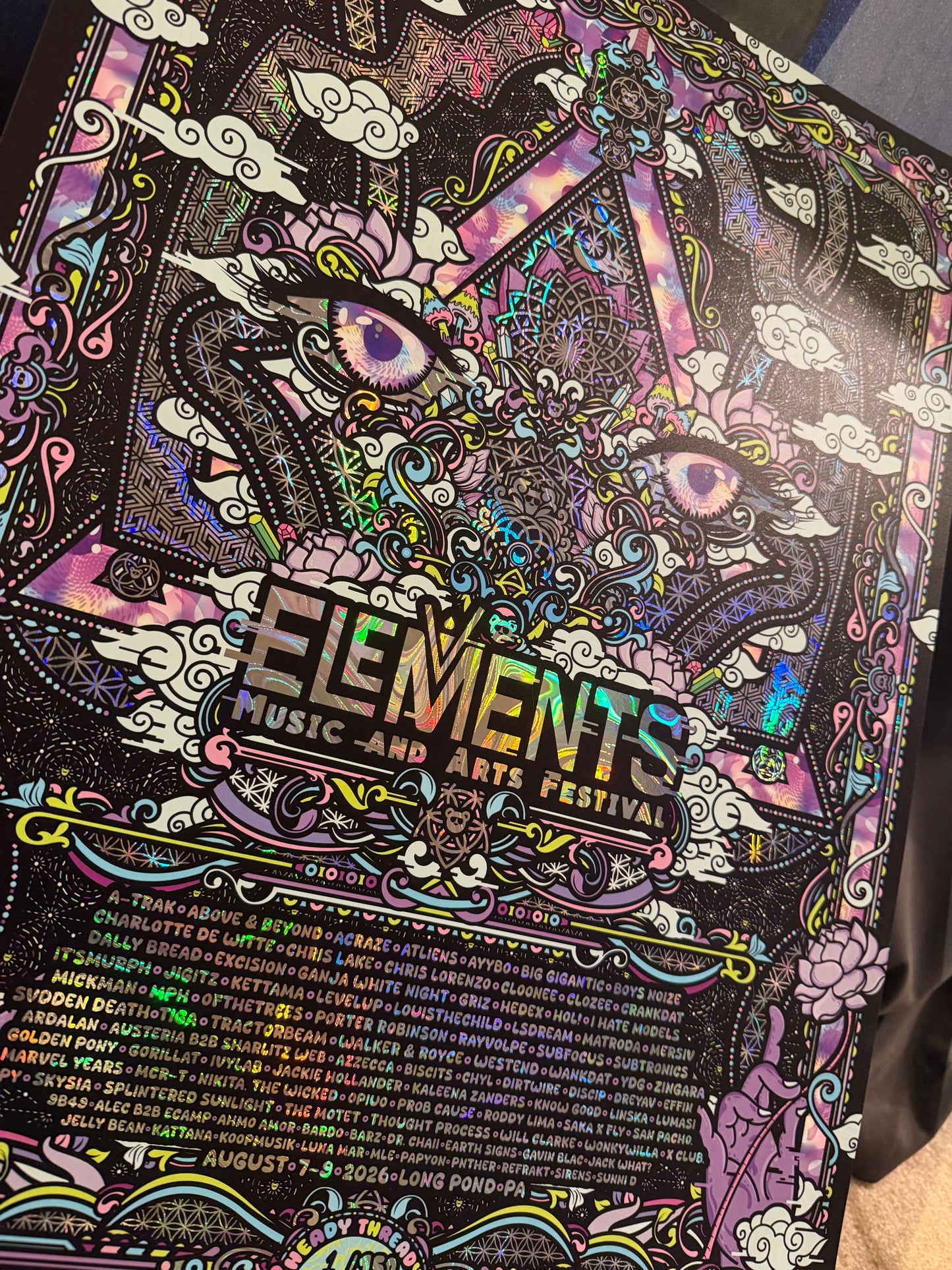 Elements 2026 Rainbow SWIRL Holographic Foil Print