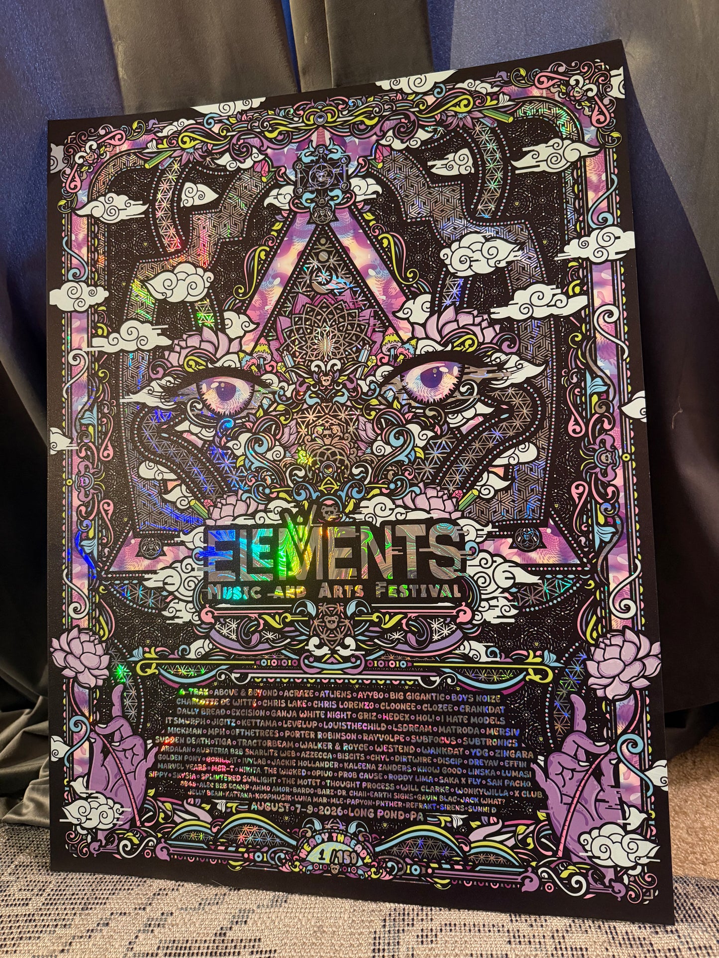 Elements 2026 Rainbow SWIRL Holographic Foil Print