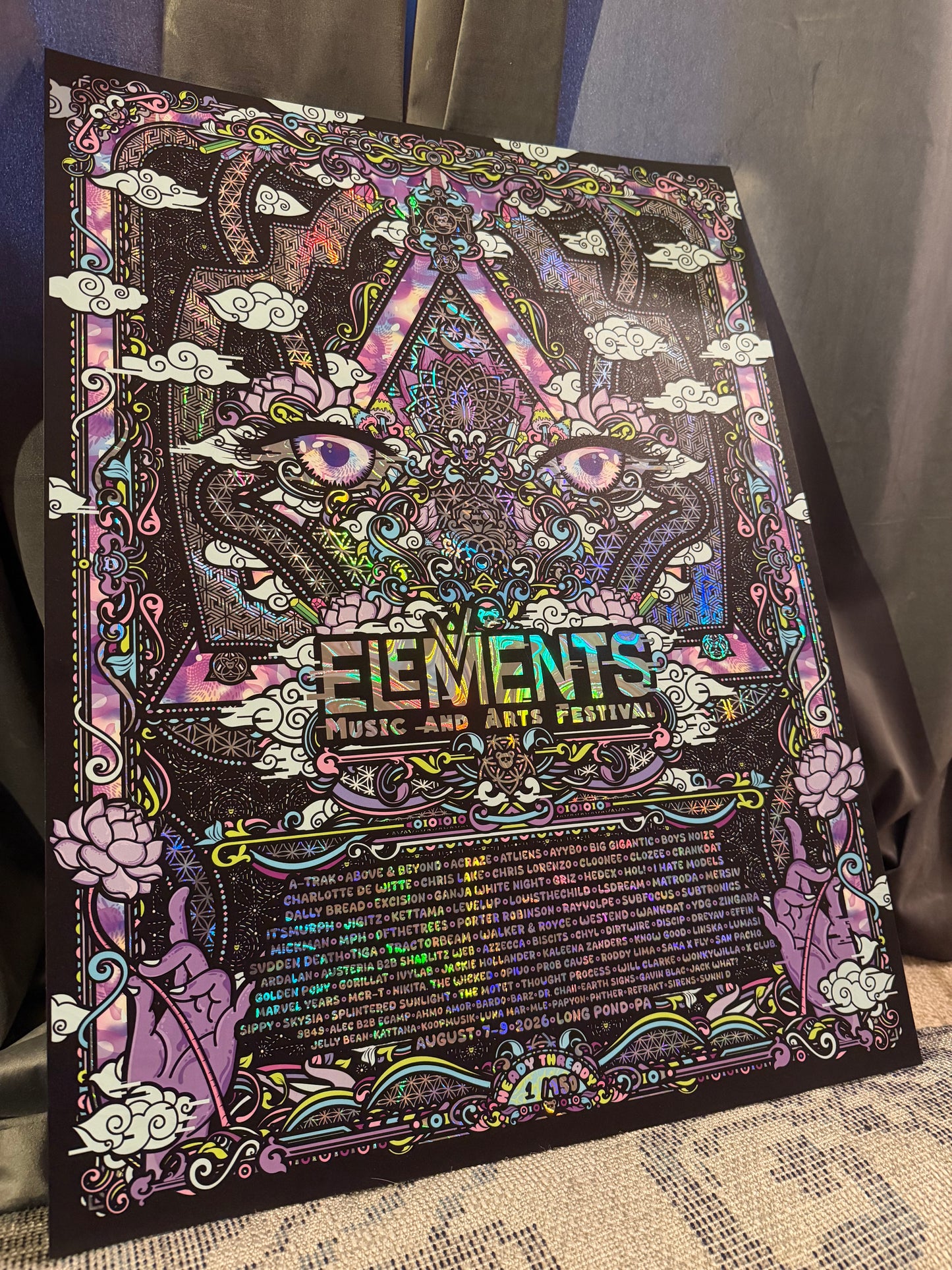 Elements 2026 Rainbow SWIRL Holographic Foil Print