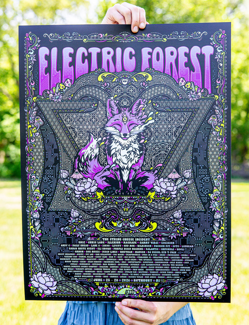 Electric Forest 2026 Holographic Rainbow Foil