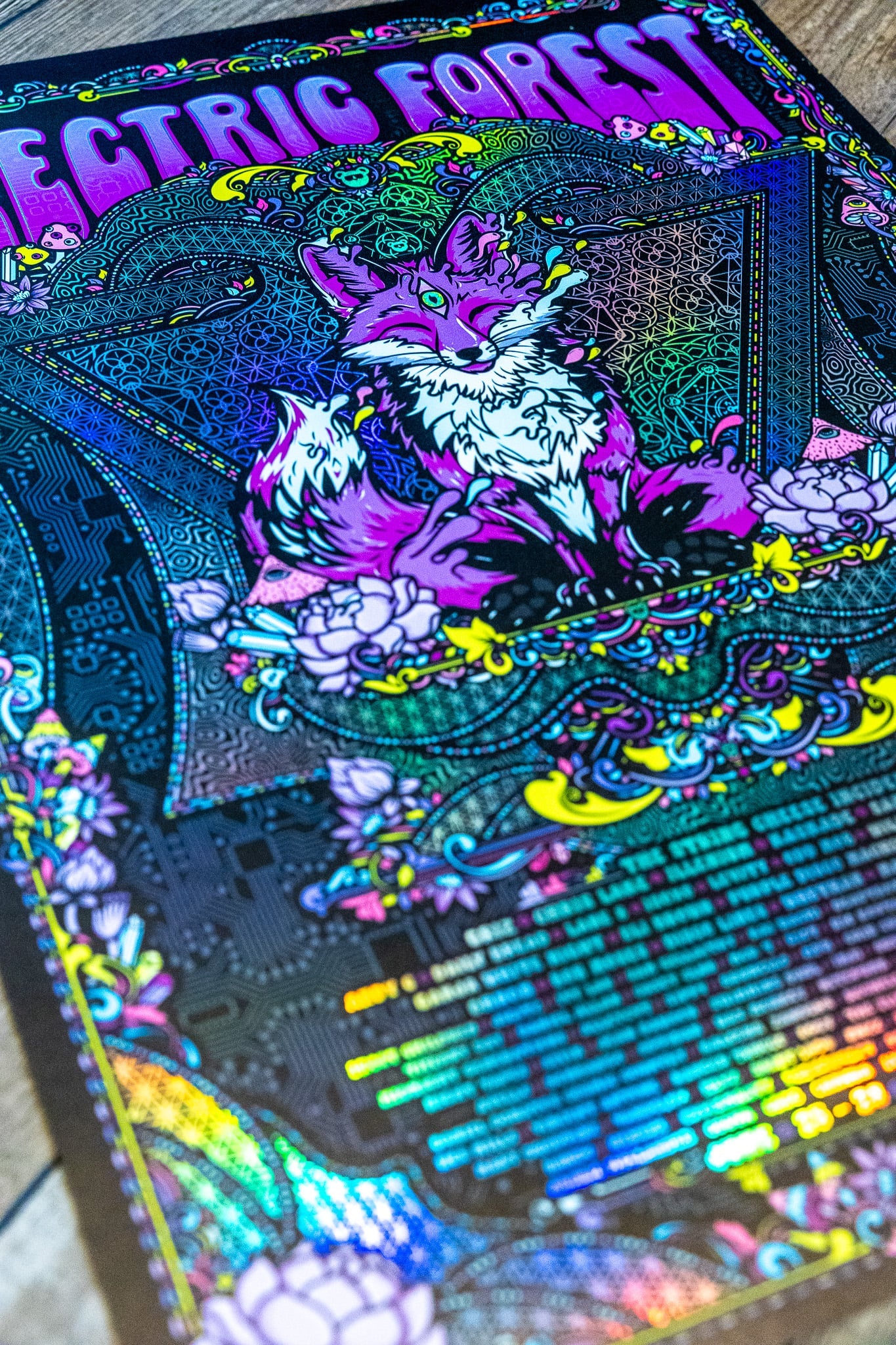 Electric Forest 2026 Holographic Rainbow Foil