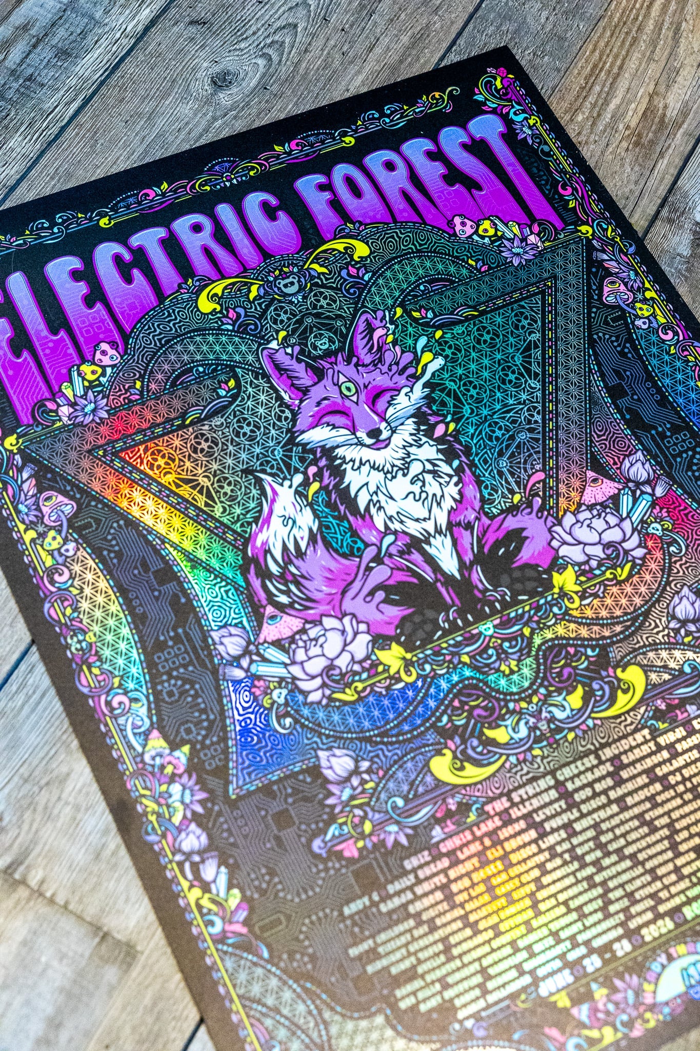 Electric Forest 2026 Holographic Rainbow Foil