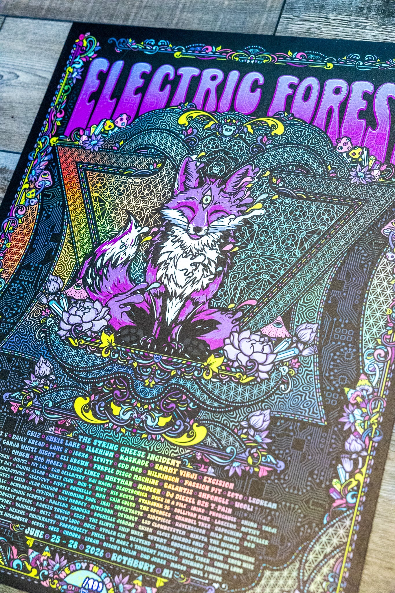 Electric Forest 2026 Holographic Rainbow Foil