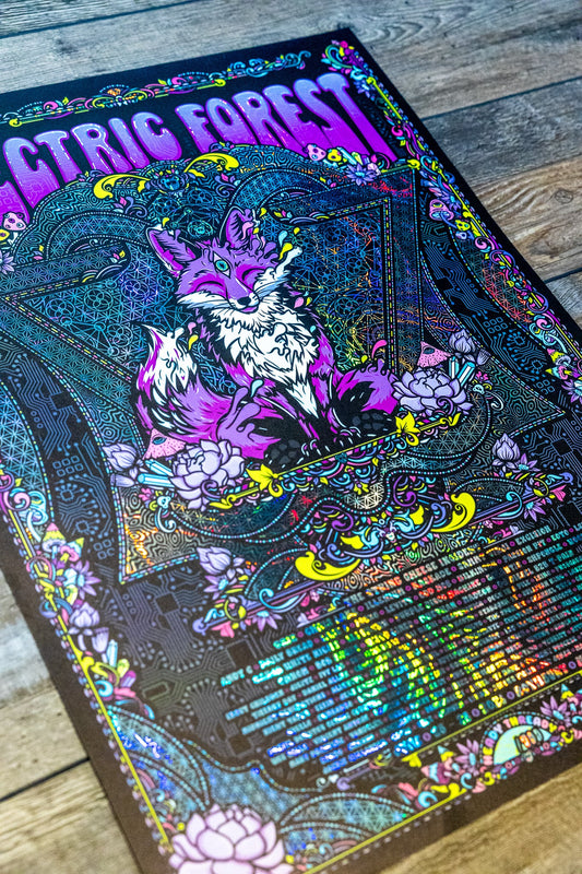 Electric Forest 2026 Holographic Swirl Rainbow Foil
