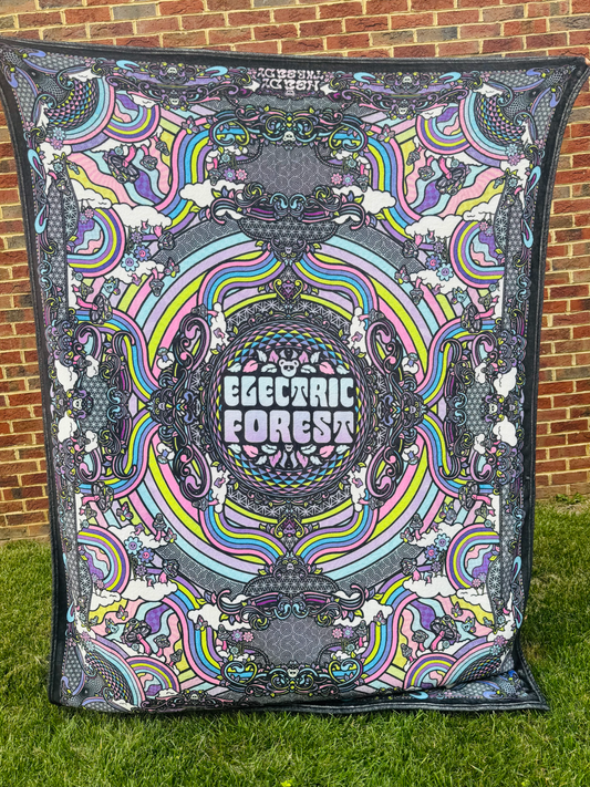 Electric Forest Double Sided Fuzzy Blanket
