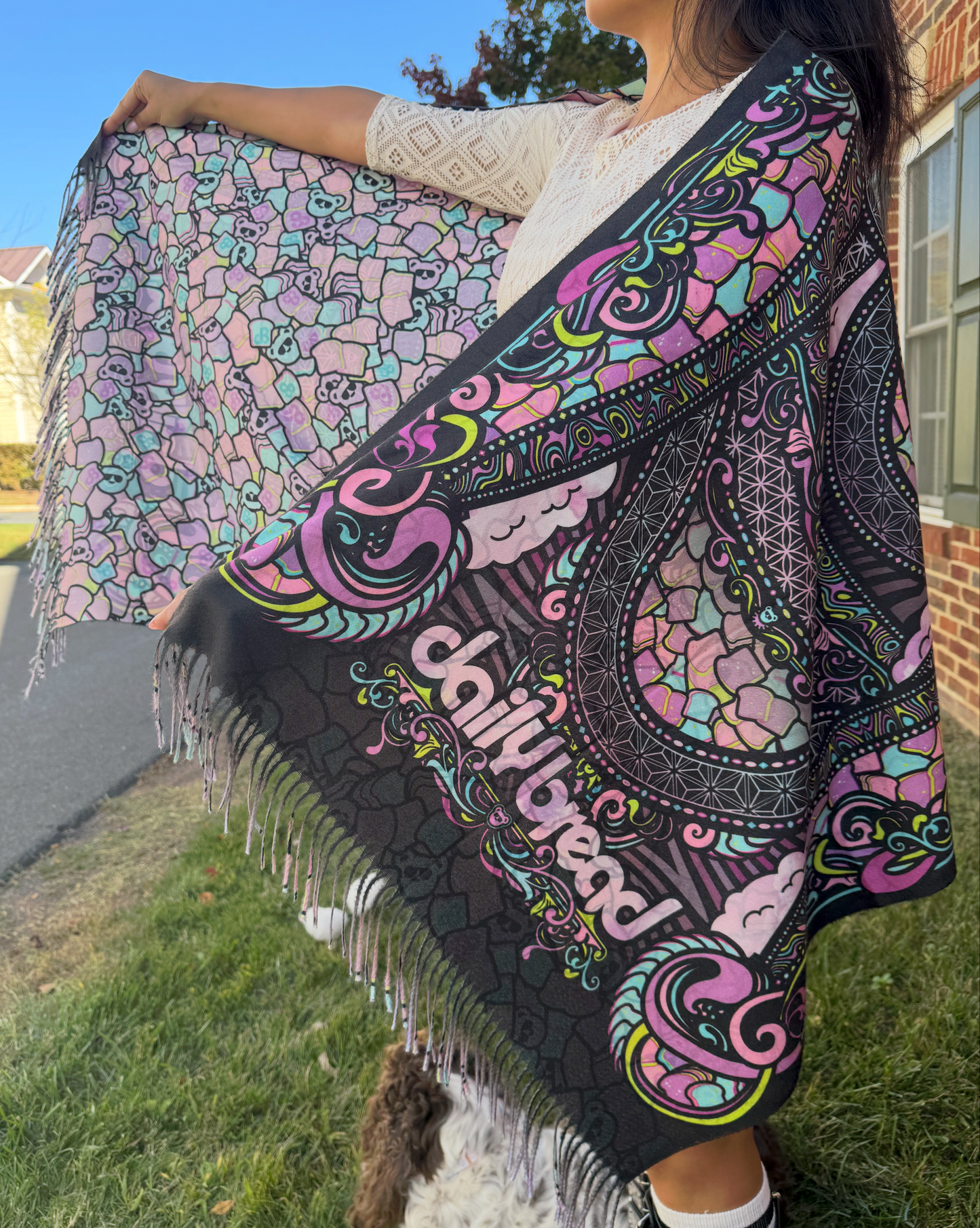 Heady Bready Purple Clouds Pashmina