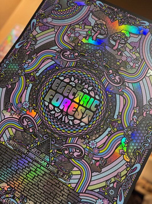 Electric Forest 2025 Rainbow Holographic Foil Print