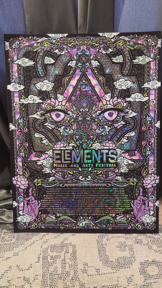 Elements 2026 Rainbow SWIRL Holographic Foil Print