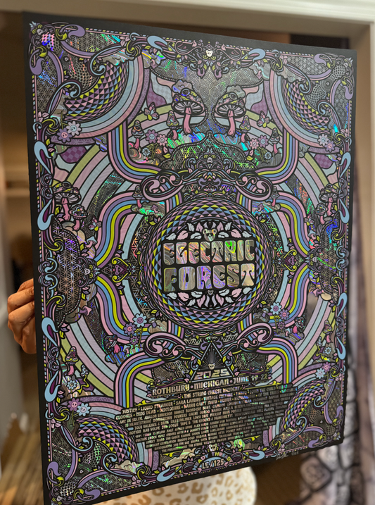 Electric Forest 2025 Rainbow Holographic Swirl Foil Print
