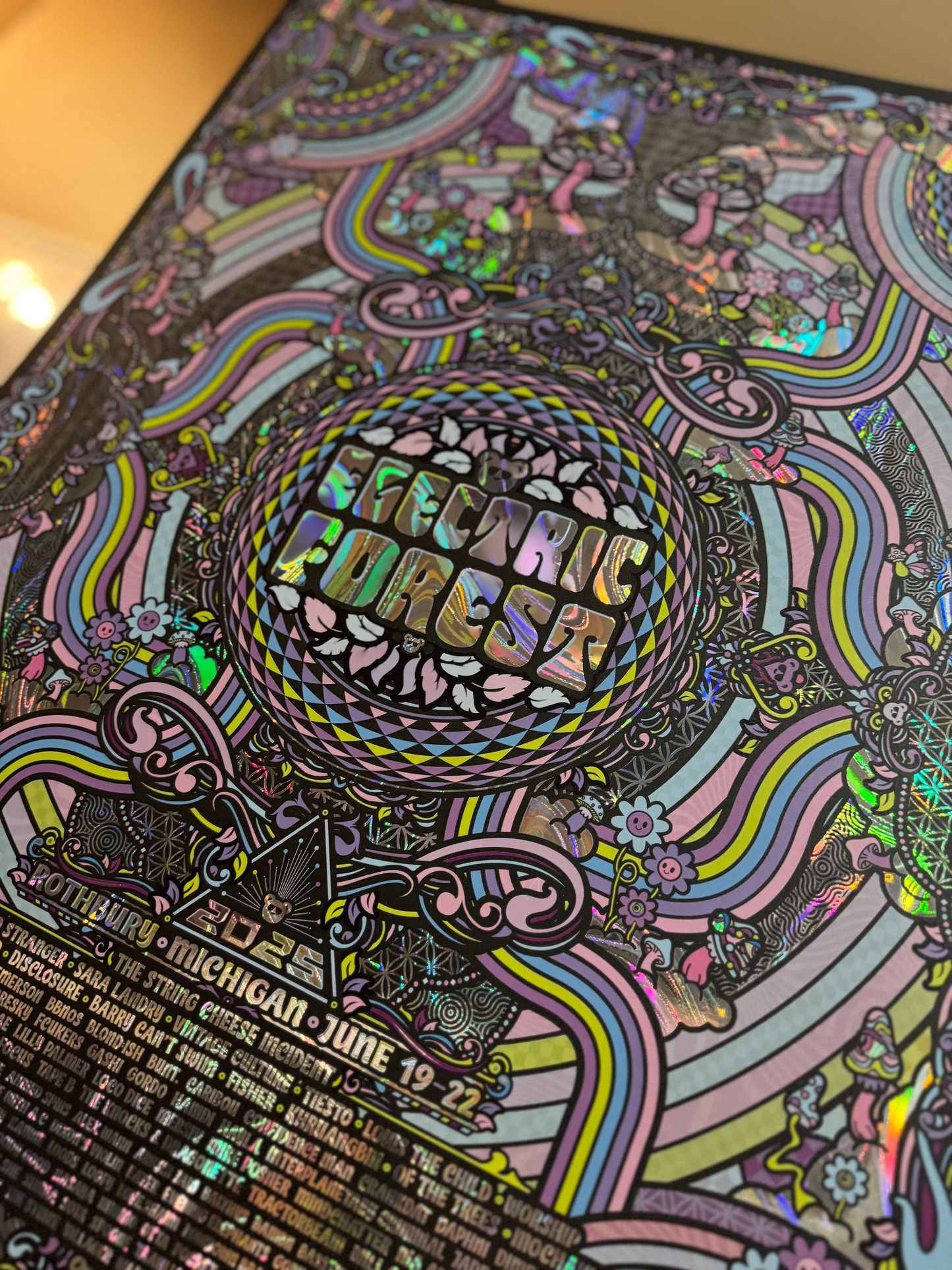 Electric Forest 2025 Rainbow Holographic Swirl Foil Print